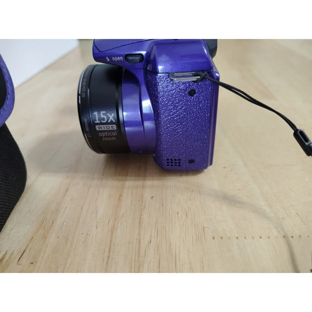 GE Power Pro Series X550 16.0MP Digital Camera Purple Imge Stabl 15x Zoom W/Case